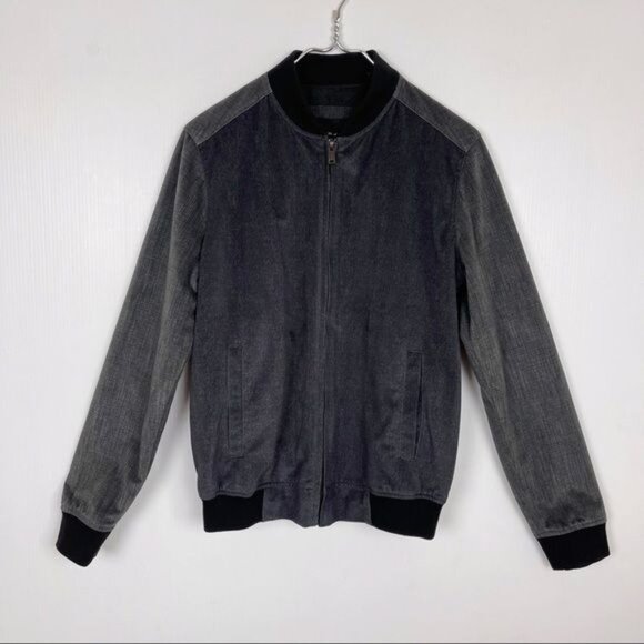 SEAN JOHN gray and black bomber jacket front zipper Medium - Picture 1 of 5